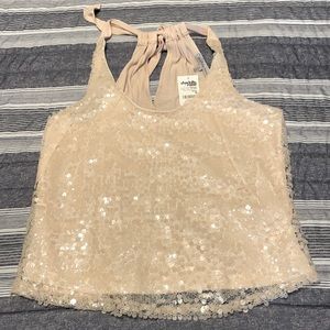 Charlotte Russe blush sequin crop top